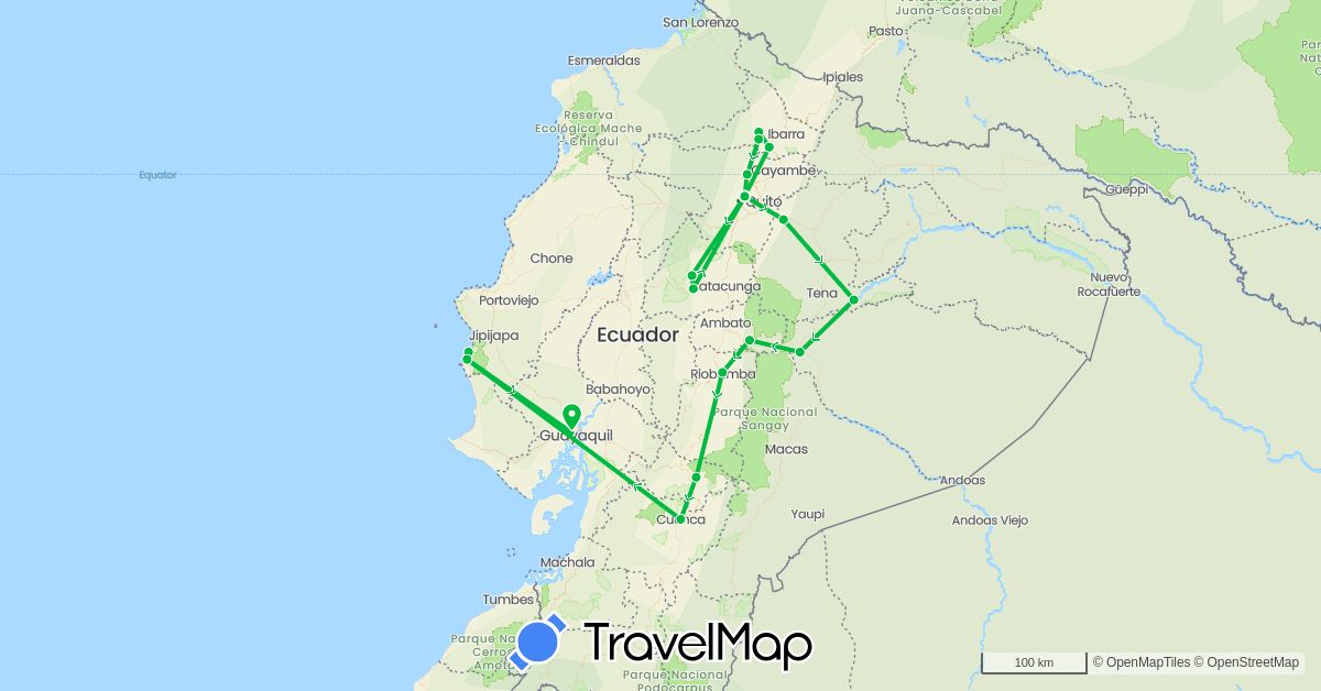 TravelMap itinerary: bus in Ecuador (South America)